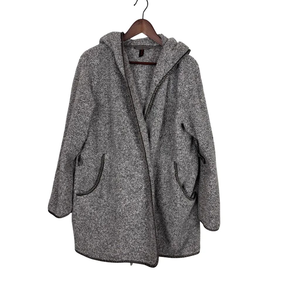 Maidenform Gray Knit Short Robe Hooded Sweater Women's Large